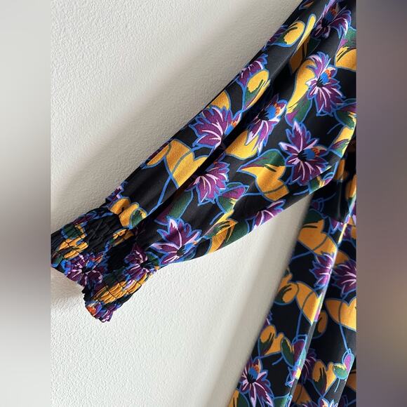 Adrianna Papell Leafy Hearts Floral Mockneck Dress Long Sleeve Plus Size 20w - Picture 3 of 8